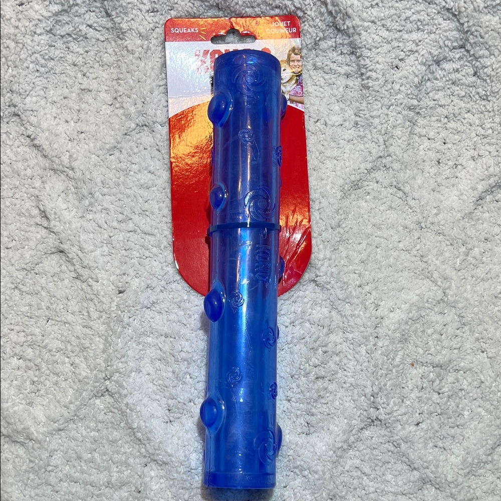 Kong Squeezz Blue Dog Toy squeaks large